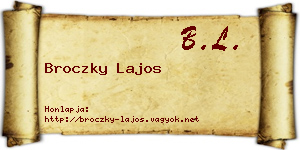 Broczky Lajos névjegykártya